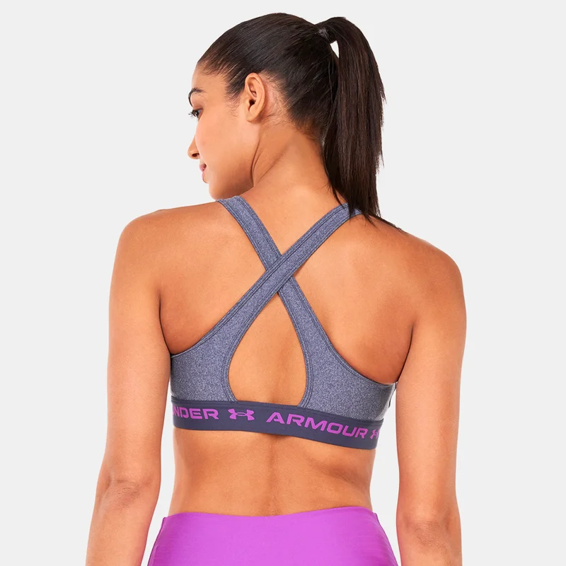 UNDER ARMOUR Women's Crossback Mid Heather Sports Bra